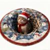 Non-Slip Round Vortex Carpet Santa Claus Christmas Doormat 3D Illusion Rug  Christmas
