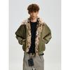 Cabbage Coke American Retro Thick Cotton Jacket for Men and Women, Loose Deconstructed Brushed High-End Fur Collar Coat