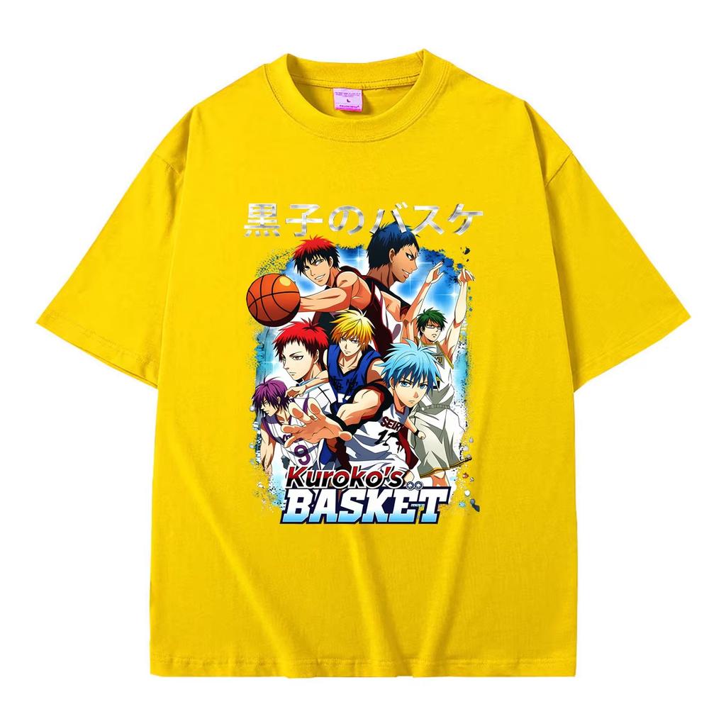 2026 Hot Sale Anime Kurokos Basketball Graphic T-shirt Unisex Vintage Hip Hop Streetwear Top Y2K Gothic Cotton Oversized T-shirts