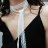 Sweet Lace Clavicle Scarf Thin Mesh Clavicle Chain Fashion Ribbon Choker Necklace  Wedding Party