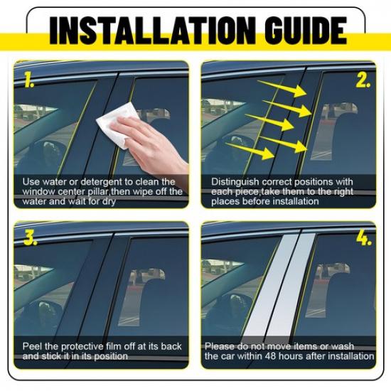 6X Chrome Pillar Posts For Cadillac Deville/DTS 2000 01-2011 Door Trim Cover EXV