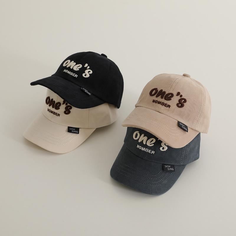 Children's Baseball Cap, New Autumn Model with Letter Embroidery, Baby Hat, Spring Sunshade, Trendy Cap for Boys and Girls