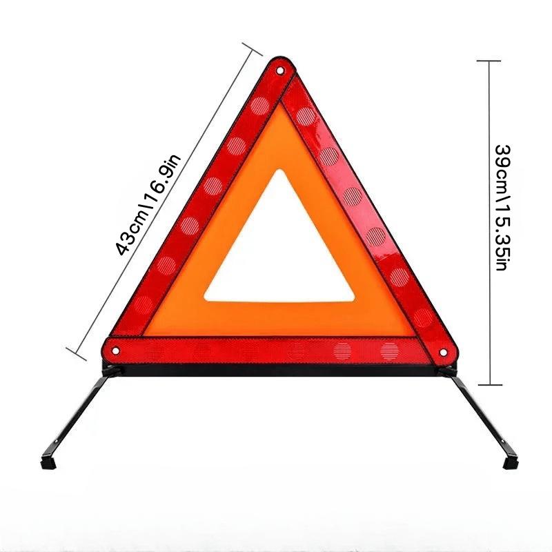 Car Triangle Reflective Tripod Emergency Breakdown Warning Reflective Sticker Safety Hazard Foldable Stop Sign Car Accessories