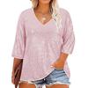IHUASU Women's Fashion Casual 3/4 Sleeves O-Neck  Blouses & Shirts