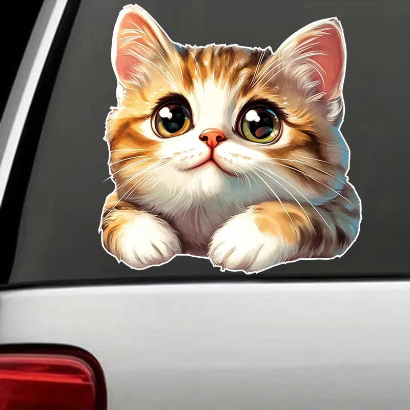 Funny Cat Car Sticker Vinyl Decal Waterproof Rear Window Motorcycle Camper Bumper Truck Laptop Decoration Y22