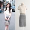Women's Versatile Liu Liu Style High Neck Short Sleeve Knit Wool Sweater