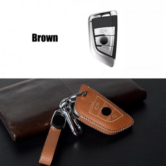 Genuine Leather Car Key Case Cover For BMW X2 X3 X6 2 3 4 5 6 7 Series X7 X4 X5