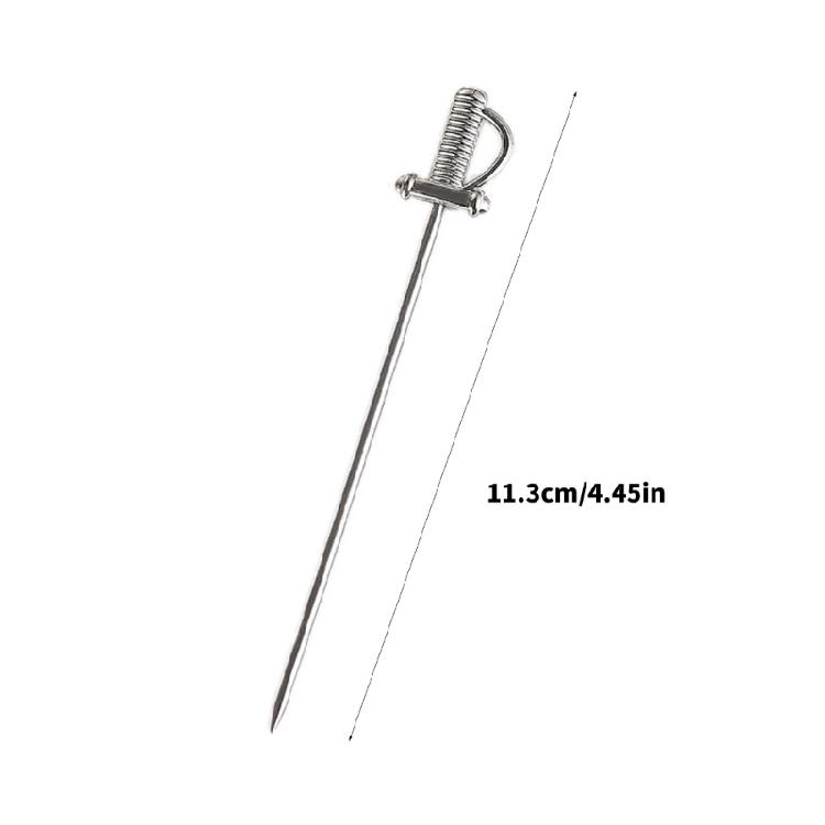 5er-Pack Rostfreie Edelstahlspieße Tragbare Cocktailspieße Elegantes Klingendesign Für Früchte Vorspeisen