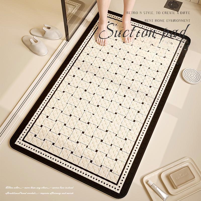 Badezimmer Saugnapf Anti-Rutsch-Matte Leichter Luxus Hochwertige Bodenmatte Quadratische Badezimmer Duschraum Fußmatte