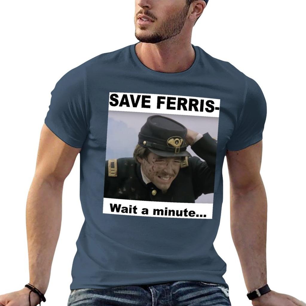 Glory SAVE FERRIS Matthew Broderick TShirt Sweat Resistant Workout Tee Shirt