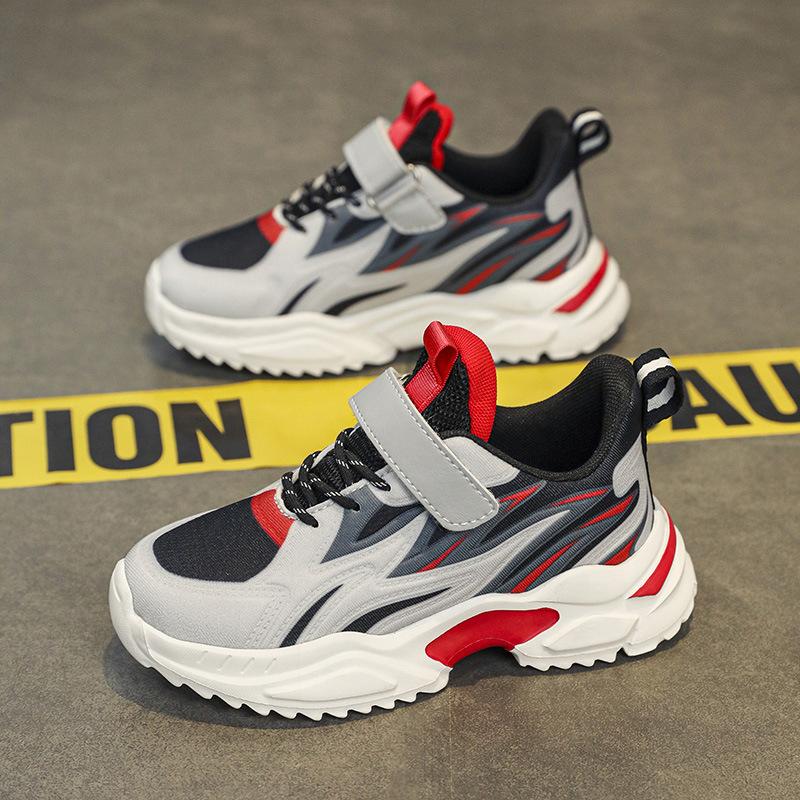 Children's Sports Shoes Boys' Autumn New Velcro Waterproof Running Shoes