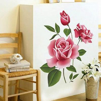 DIY-Heimdekoration, TV-Hintergrund, abnehmbarer Rosen-Blumen-Wandaufkleber