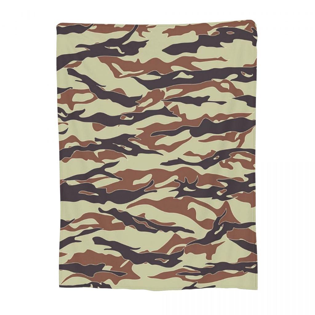Tiger Stripe Camouflage Military Camo Blanket Flannel Sofa Throw Blanket Warm for Home Bedroom Outdoor Throws Bedspread Quilt