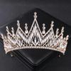 Goldfarbene Luxus-Kristall-Hochzeitstiara und Kronen Party Strass Abschlussball Braut Diadem Krone Tiara für Damen Braut Haarschmuck