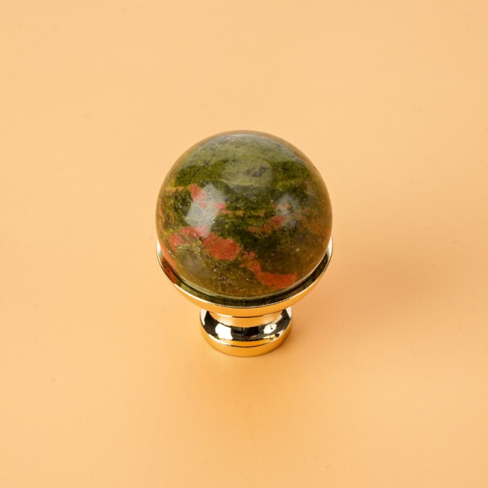Multiple Colors Drawer Pull Handles Single Hole Electroplate Cabinet Knobs Decoration Brass and Marble Light Luxury