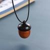 Acorn Rope Chain Wood Pendant Female Necklace Braided Rope Gawu Box Long Necklace Ebony Necklace