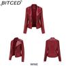 BITCED Spring/Autumn Women's Leather Jacket Slim-Fit Lightweight Short Jacket Biker Jacket