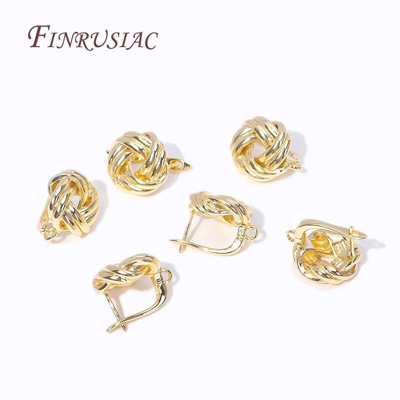 Modische Rhodium/18K Gold Plated Metall Verdrehte Runde Ohrringverschlüsse Haken Befestiger, Handgefertigtes DIY Kreatives Ohrring Zubehör
