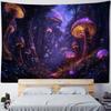Psychedelic Mushroom Tapestry Fantasy Starry Forest Landscape Art Wall Hanging Mandala Boho Room Decor Yoga Mat Sheet