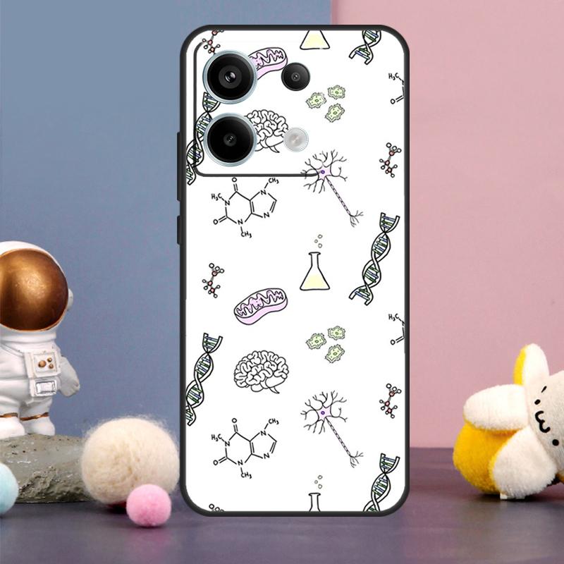 Retro DNA Science Illustration Cover For Xiaomi Redmi Note 13 12 11 9 10 Pro 12S 11S 10S 9S Redmi 13 12 10C 12C 13C Case