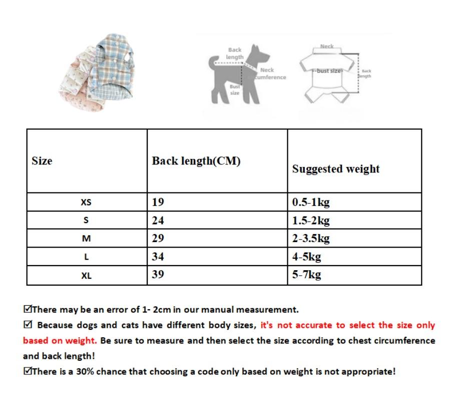 Autumn Winter Pet Floral Vest Thickened Cotton Coat for Small Dogs Maltese Bears Warm Double-Sided Wearable Cozy Pet Clothing