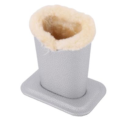 Plush Lined Eyeglasses Holder PU Anti Scratch Glasses Storage   for Sunglasses Silver