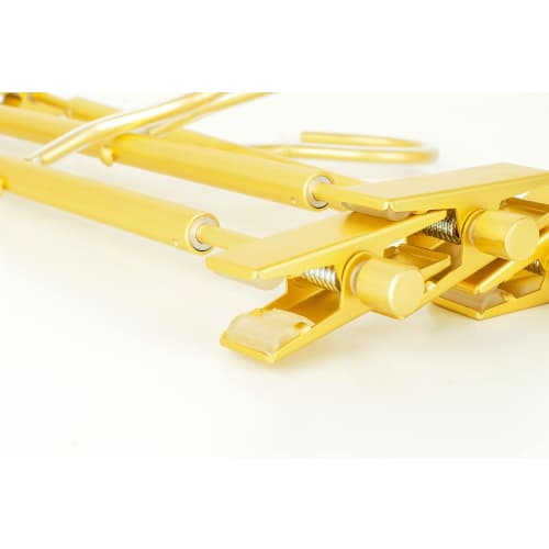 Amber Home Ultra-Lightweight Gold Trouser Hangers, 10-Piece Set, for Skirts, Bottoms, Pants, Slacks, and Towels, Durable Metal Hangers with Adjustable