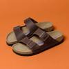 Klapki damskie Birkenstock Arizona Soft Footbed Oiled Leather brązowe narrow wąskie (452763) 35.0