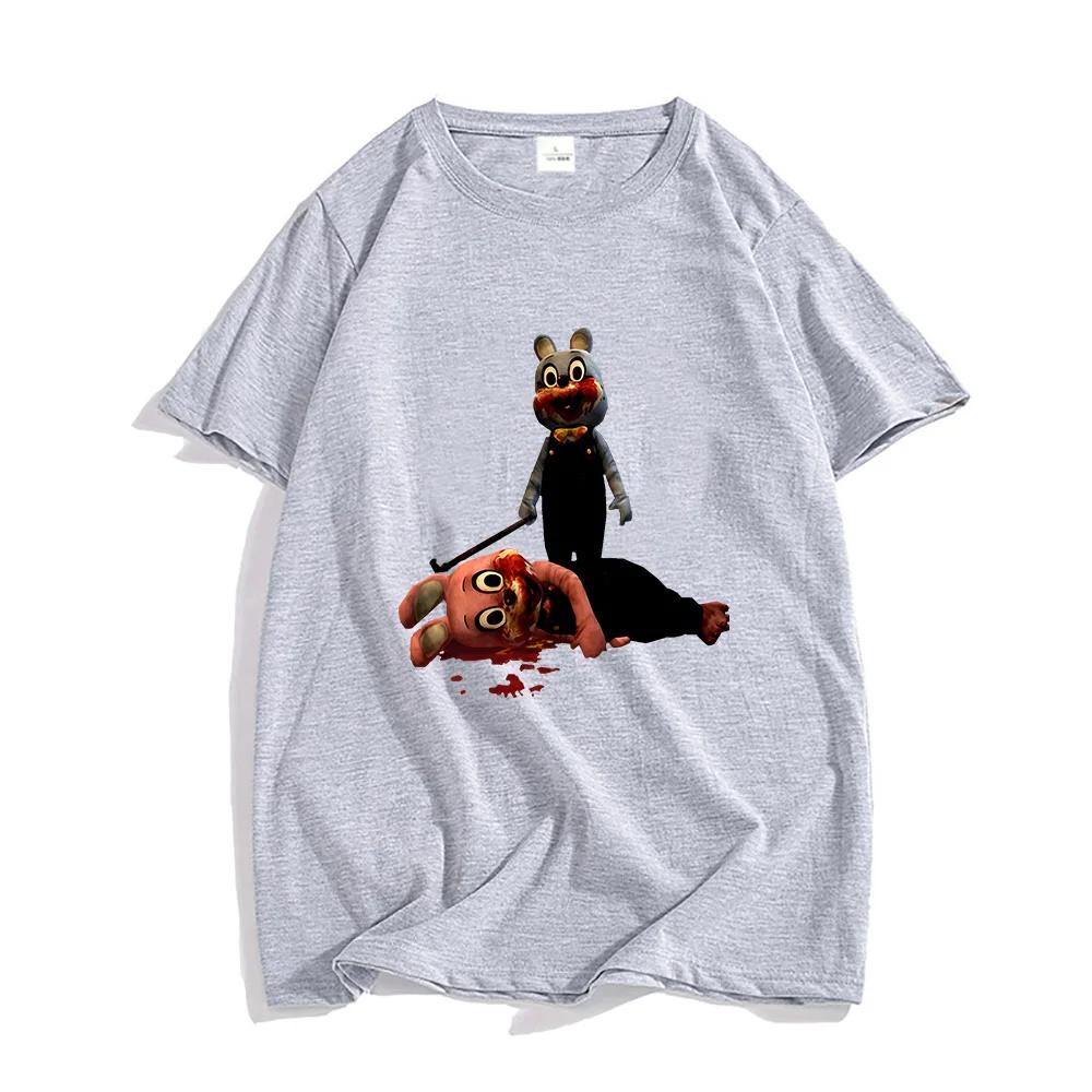 

Футболки Robbiee The Rabbit MEN Streetwear Горячие футболки ужасов из 100% хлопка Футболки высокого качества Sense of Design Мягкий круглый вырез XS серый