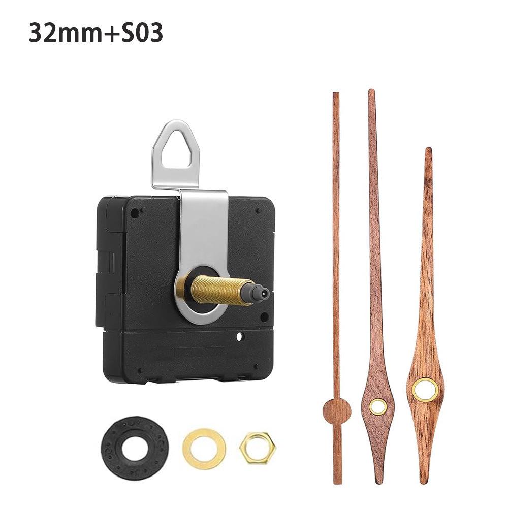 Silent DIY Cross-Border Long Shaft Clock Movement with Walnut Wood Hands - 4 Styles Available