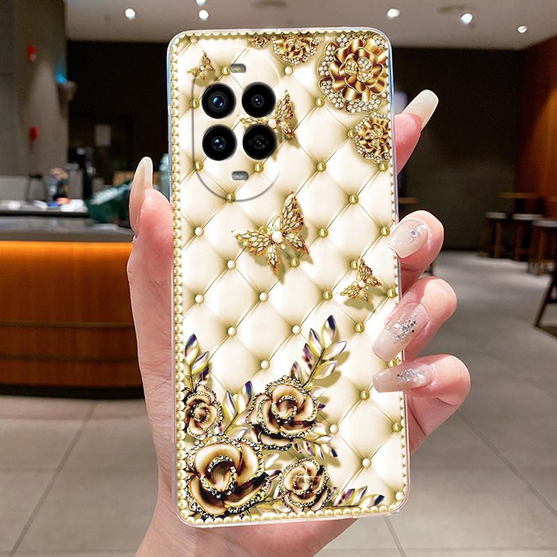 Casing For Huawei Nova 13 Pro Luxury Cute Cool Dragon Flower Pattern Soft silicone Phone Case Back Cover Transparent TPU Shell