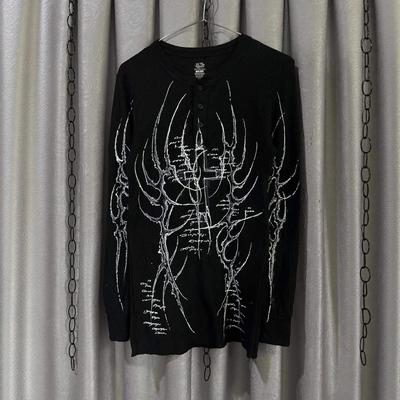 European & American Gothic Cross-Print Loose T-Shirt - Y2K Street Style
