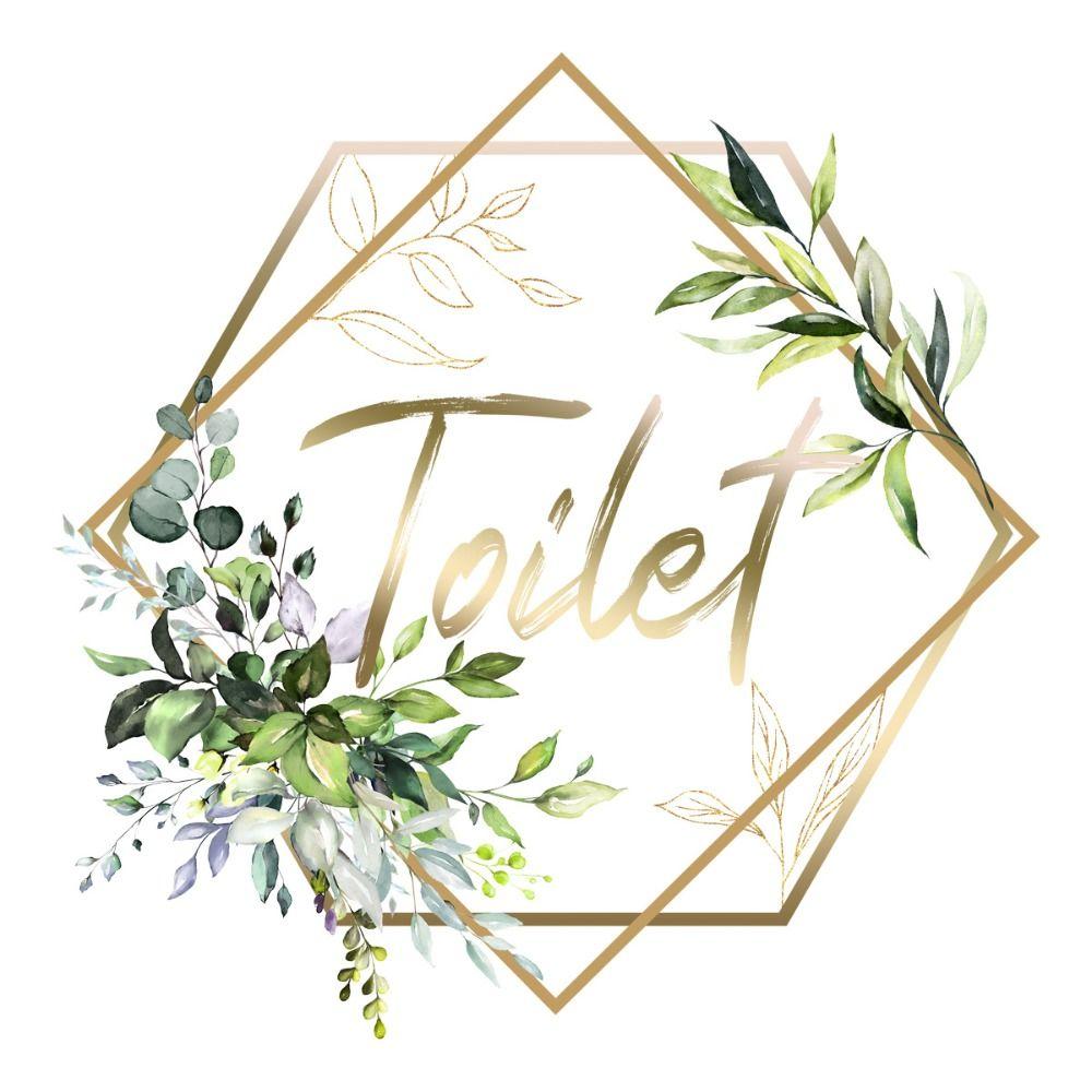 

Self-Adhesive Flower Toilet Logo Wall Sticker Waterproof WC Door Decor Toilet style 1