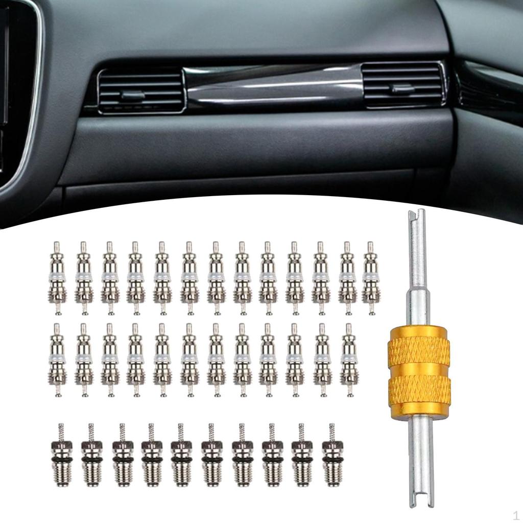 Air Conditioning Valve Core Kit Leakproof Component Remover Installer Tool for Automobile Automotive
