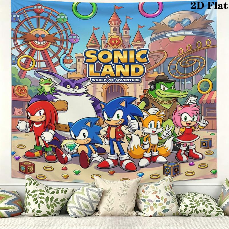 Sonic Hedgehog Wall Tapestry Aesthetic Wall Hanging Printed Fabric Blanket Decorative Tapestries For Bedroom Living Room Home Decor