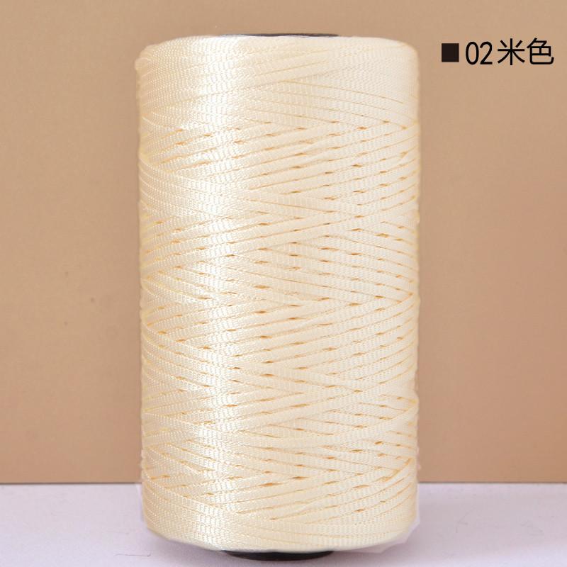 Mercerized Cotton Linen Light Body Ice Silk Flat Belt Wool Hand-Woven Crocheted Diy Hook Bag Hat Seat Cushion Hollow Thread