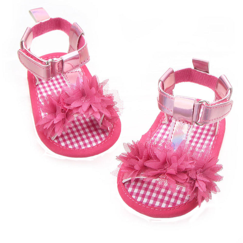 WARMSHOP Baby Girls Bow Flower Print Crib Shoes Soft Sole Striped Cotton Toddler First Walker Moccasin Single Shoes