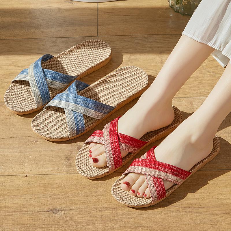 Women's & Men's Non-Slip Wear-Resistant Linen Slippers for All Seasons