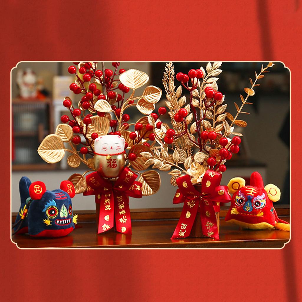 Table Lucky Tree Decoration Lifelike Exquisite Fortune Tree Ornament with Hangtag for Spring