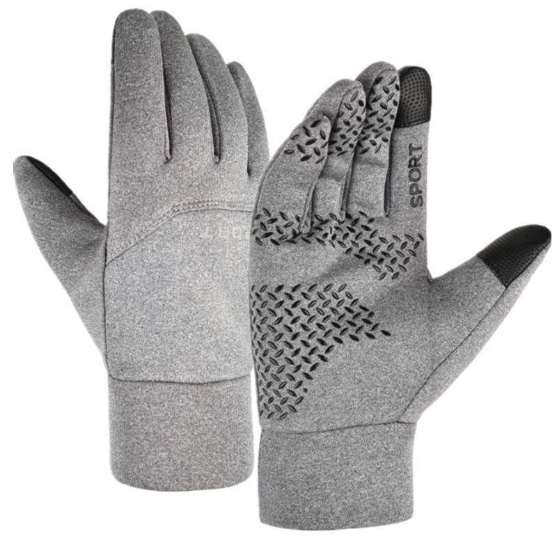 Cycling gloves Men's winter leakage two-finger sports touch screen velvet warm outdoor fishing cycling warm gloves