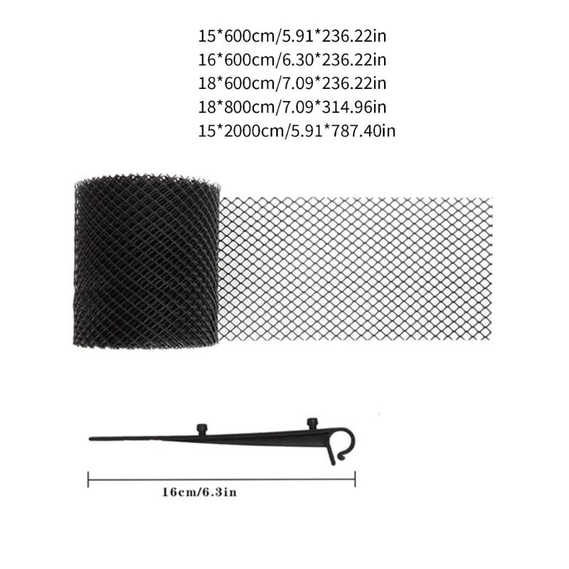 Gutter Protection Mesh with Fixed Hooks Roof Gutter Guard Filters Grid Fence for Outdoor Garden Drains Supplies