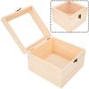 Storage Box Hinged Jewelry Box Pine Souvenir Square