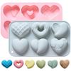Heart Silicone Mold For Chocolates,6-Cavity Silicone Heart Chocolate Mold,Nonstick Heart Shaped Silicone Mold For Cupcakes,Candy