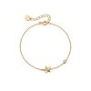 Glowluxe Star Zircon Chain Bracelet Clear Accent 925 Sterling Silver Gold-Tone Delicate Modern Celestial Jewelry