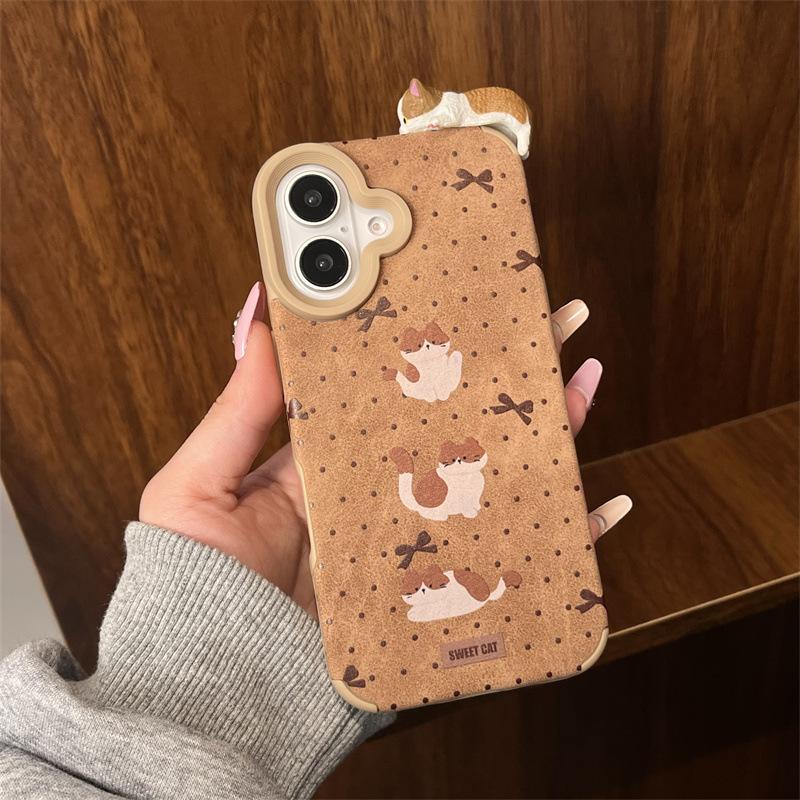 

Подходит для Apple 16promax, Противоударная коричневая плюшевая накладка 15plus/12/14/13 Apple 16