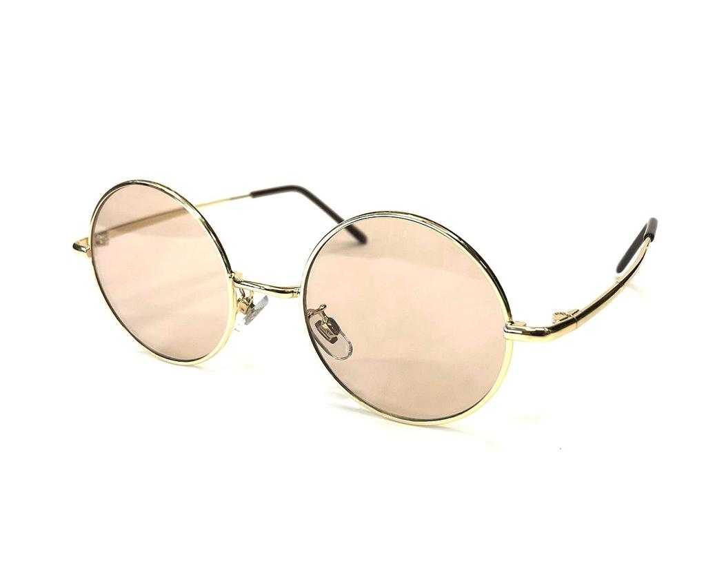 Repeat Fashion Classic Round Free Size Sunglasses, Eyeglasses, Glasses, Men's, Women's, Unisex, Glasses, Gold/Light Brown,