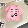 T-shirt da ragazzo Top Maglietta da bambina Maglietta da neonato 2-13 anni T-shirt per bambini T-shirt per bambini con stampa di gatto Abbigliamento per bambini