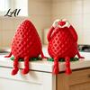 Anthropomorphic Fruit Desk Decor 3D Printed Articulated Strawberry Storage Box Cute Figurine with Small Jewelry Organizer for Earrings Movable Limbs,