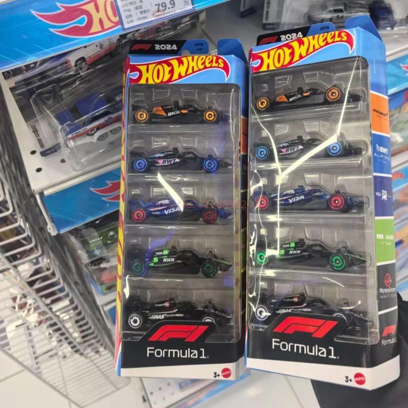 New Hot Wheel 1:64 Alloy Sports Car, Red Bull F1 Racing Car, Five Pack, Five Pack, Mclaren Simulation Toy Car Model Gift Toys