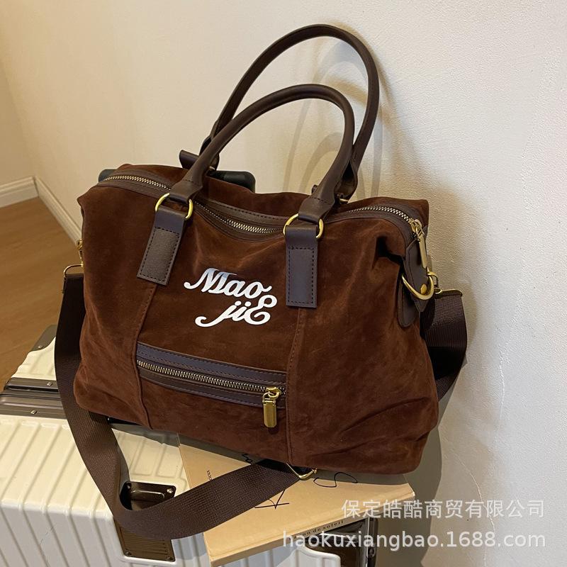 Maillard retro matte commuter bag women's 2025 autumn and winter new trendy retro tote bag large capacity messenger bag